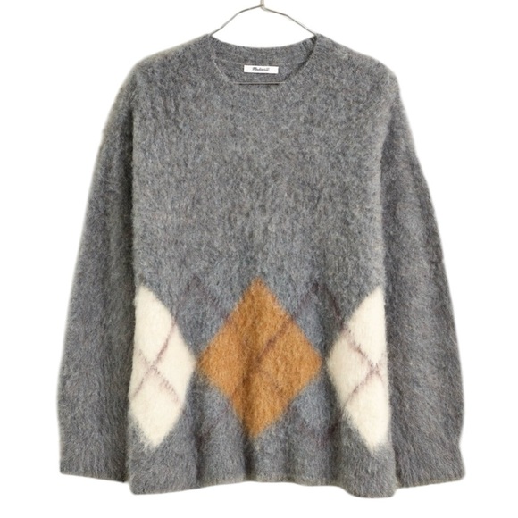 Madewell Brushed Argyle Crewneck Sweater - Picture 6 of 16